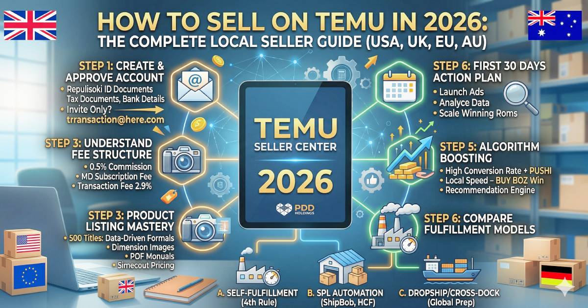How to Sell on Temu in 2026: Step-by-Step Guide for Local Sellers (USA, UK, EU, AU)