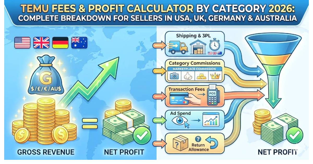 Temu Fees & Profit Calculator by Category 2026: Complete Breakdown for Sellers in USA, UK, Germany & Australia