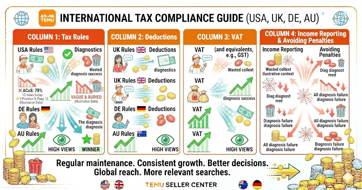 Temu Seller Taxes 2026: Complete Guide to Tax Rules, Deductions, VAT, Income Reporting & Avoiding Penalties (USA, UK, Germany & Australia)
