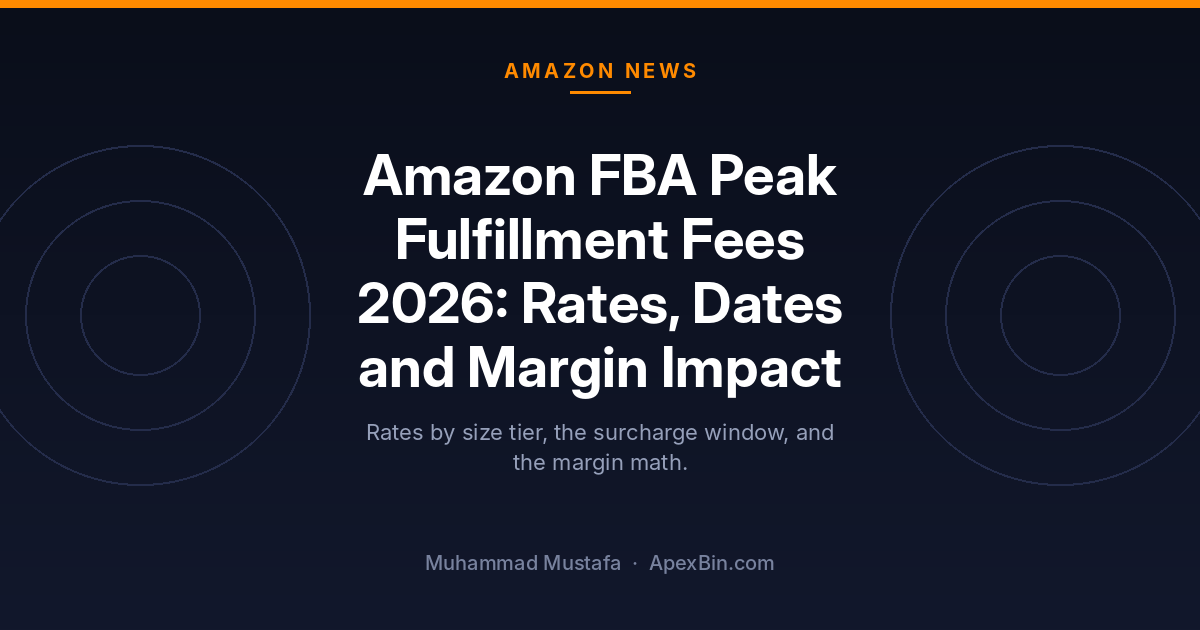 Amazon FBA Peak Fulfillment Fees 2026: Rates, Dates and Margin Impact